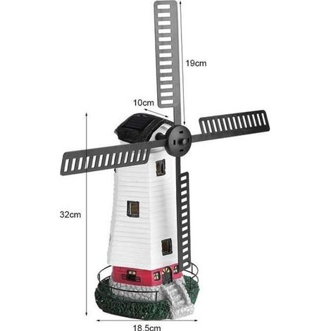 Lampe Énergie Solaire Forme Moulin À Vent Led Éclairage Rechargeable Lumière de Jardin Décoration Patio - LRFXRN-A0301 (1/5)