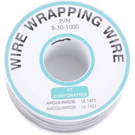Cable de cobre estañado de 30 AWG, bobina de 250 m y 0,6 mm para soldar placas de circuito impreso y protoboards. (1/5)