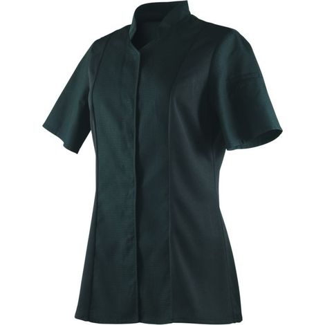 Giacca da cucina da donna traspirante collo in spugna maniche corte Robur Abella Nero XL