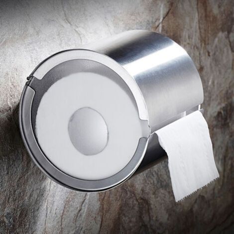 Porte-Papier Toilette Murale Support für Rouleau de Papier Toilette aus Edelstahl (Silber)
