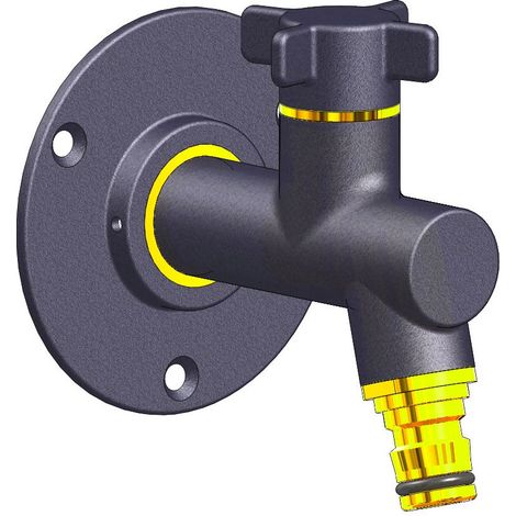 Anquier – Robinet d'extérieur à visser – Applique anthracite femelle 1/2" – Résiste au gel – Débit 50l/min – Embout rapide
