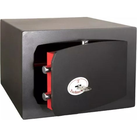 TECHNOSAFE – Coffre-fort à fixer à clé double panneton, 4 pênes, 30 L, 27x39x35 cm (1/4)