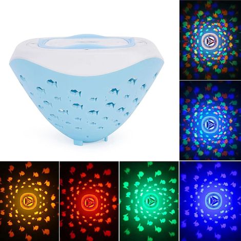 Proyector de piscina - Ip67 Luz LED subacuática impermeable  Luz de piscina que cambia de color con 5 modos de iluminación, luz de piscina con patrón de peces para acuario con fuente de bañera de hidr (1/5)