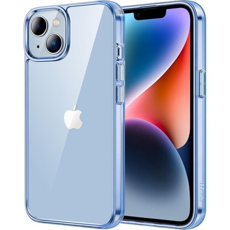 Hülle iPhone 14 Transparent Stoßfest AntiKratzt Vergilbung Sierrablau (1/5)