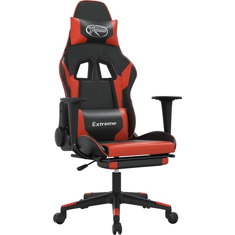 Maison Exclusive - Sedia da Gaming con Poggiapiedi Nero e Rosso in Similpelle (1/5)