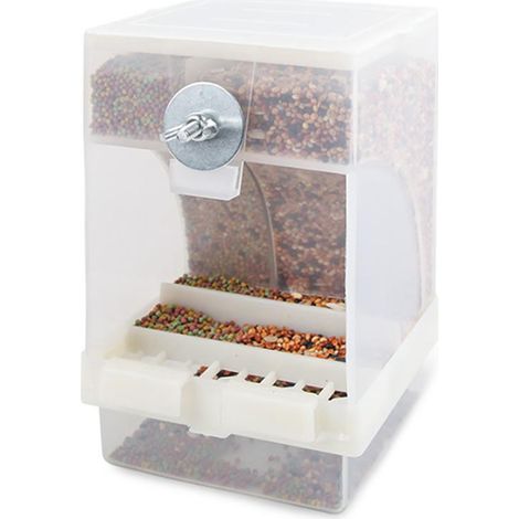 Distributeur de Graines Automatique Transparent pour Oiseaux - Accessoire de Cage (1/5)