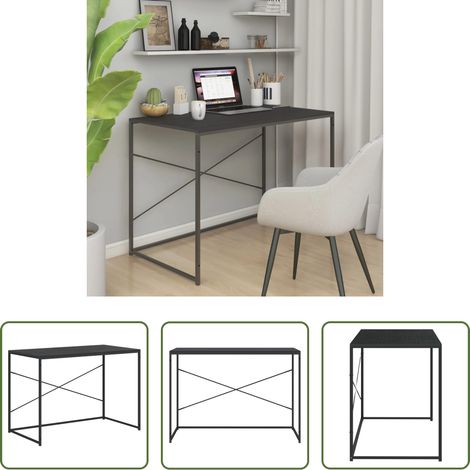 Schreibtisch -  Computertisch Schwarz 110x60x70 cm Holzwerkstoff (1/5)