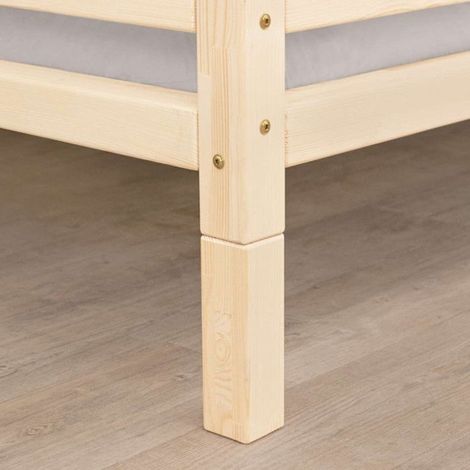 6 Pieds réhausseurs de lit - bois vernis 20 cm pour largeur lit 140 cm