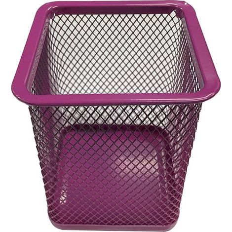 Portalapices rectangular de metal  Rosa
