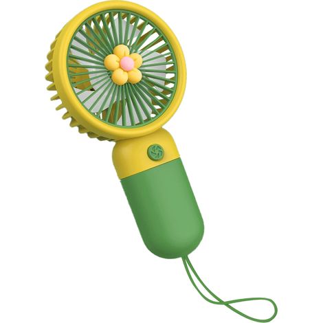 1 Mini ventilateur, motif floral, recharge USB, base amovible, usage bureau extérieur (1/5)