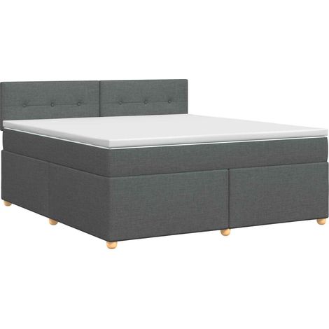 Maison Exclusive - Letto box spring con materasso Grigio Scuro 140 x 200 cm (1/5)