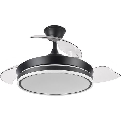 Ventilador Dc Bayomo Negro 59w 6980lm 91d 4asp.desplegables 3000-4000-6000k Remoto, Regulable Intensidad, Temporizador, Memoria (1/5)