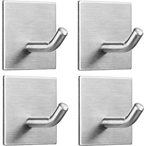 Wandhaken selbstklebend Edelstahl Handtuch Silber 4 Packungen (1/5)