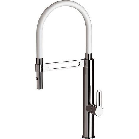 Mitigeur evier Enzan chromße Bec d'écoulement pivotant blanc entraxe 230mm (1/2)