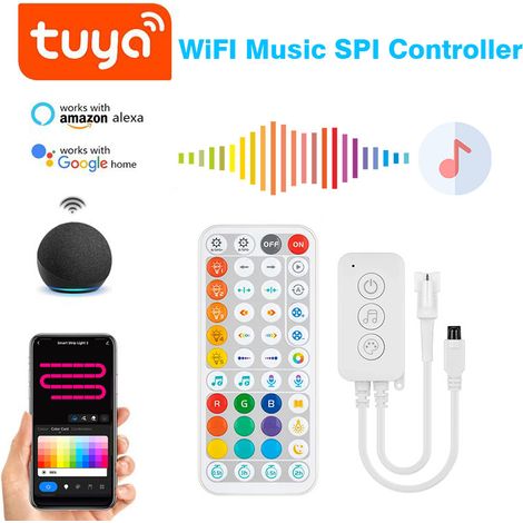 Tuya SPI2811 44-key music controller with LED, dual-mode Wi-Fi and colorful design.