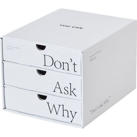Organiseur de bureau avec tiroir, boîte de rangement à 3 niveaux en carton ondulé, blanc, pour la maison, le dortoir ou le bureau (1/5)