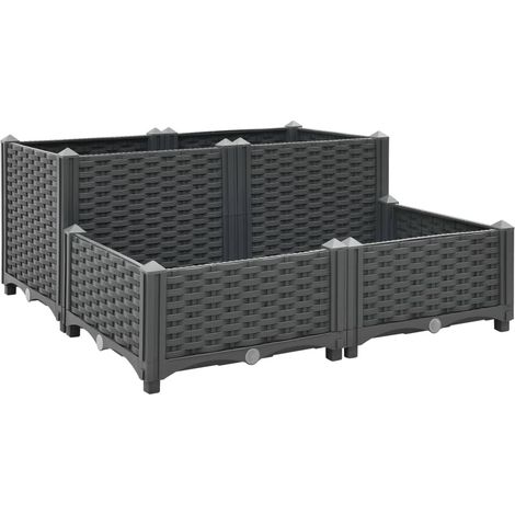 Fioriera rialzata per piante e fiori giardino 80 x 80 x 38 cm polipropilene 020000954