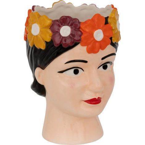 Vase Tête Femme "Yucatan" 18cm Multicolore (1/3)