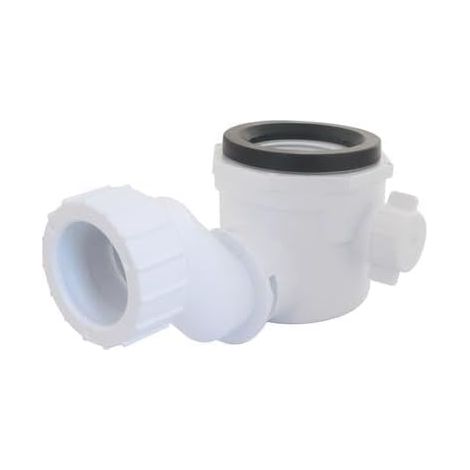 Sifone per lavello Zen Smart per installazione - Extra piatto - Universale - Ruotabile a 360° - Compatibile con tutti i tipi di scarico del lavello - Bianco