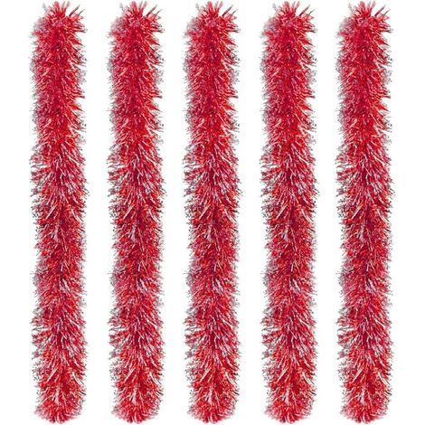 Luci natalizie a stringa da 10 m – Ideali per decorazioni interne/esterne per l'albero di Natale, rosse, 220 V, 50 LED, impermeabili IP44