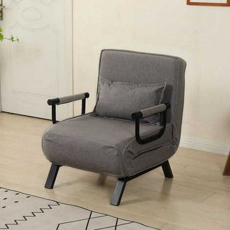 WestWood Sofa Bed 4-in-1 Convertible Recliner Chair Sleeper Lounger Folding Guest Bed 6-Position FSB14 Grey (1/5)