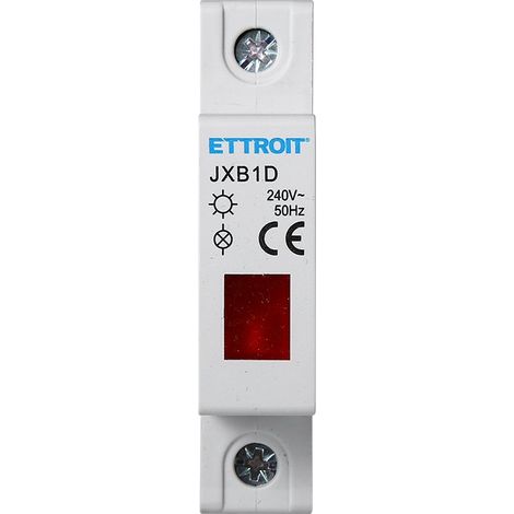 Indicatore luminoso segnalazione LED luce rosso 230V occupa 1 modulo DIN Ettroit JXB1D-16