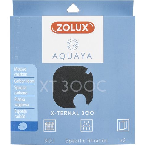 Filtre pour pompe x-ternal 300, filtre XT 300 C mousse charbon x 2. pour aquarium. - zolux
