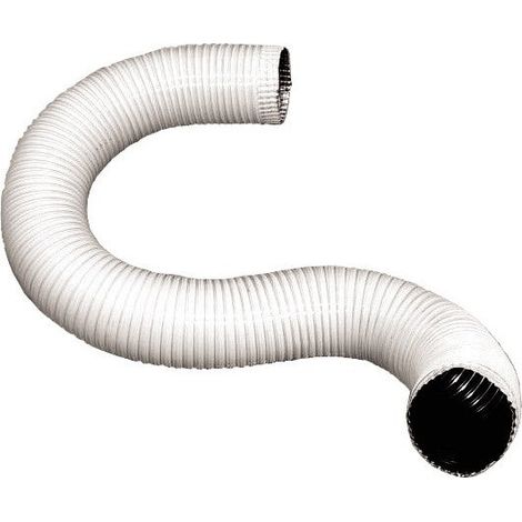 Tuyau flexible élevé en aluminium extensible jusqu'à 30 cm 80mm white