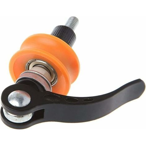 Herramienta guía para la cadena de la bicicleta con sistema de liberación rápida y tensor de cadena para mantener la tensión de la cadena al limpiarla o transportar la bicicleta. (1/5)