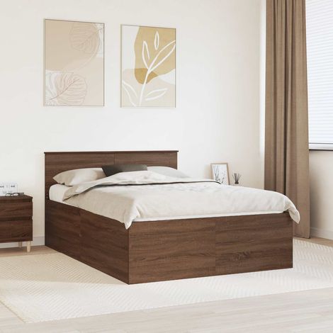 Estructura de cama con cabecera Roble Marrón 150 x 200 cm vidaXL (1/5)