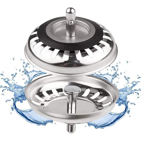 1 PCS Filtre évier Cuisine, Bouchon d evier, Couvercle de filtre évier cuisine, Filtre à évier en acier inoxydable, Bouchon evier inox, Diamètre de 80 mm-Fei Yu (1/5)