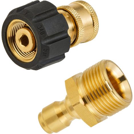 Juego de adaptadores para hidrolavadora de alta presión, kits de conexión rápida para lanza de espuma de nieve M22 con conexión rápida de 1/4 de pulgada, 5000 PSI.