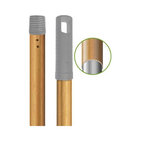 Manche acier finition bois + douille vis - TAMPEL - Les manches et accessoires