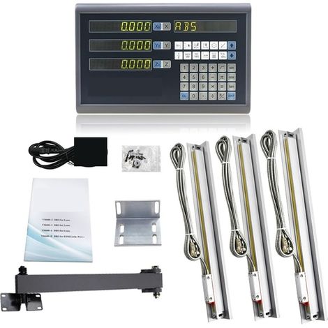 Échelle linéaire numérique Kit Complet de 3 Axes/unité/Ensemble Lecture numérique avec 3 Pcs Balances linéaires 5U / codeur/capteur Dimensions for fraisage/Tour pour la Machine de Tour de frai (1/5)