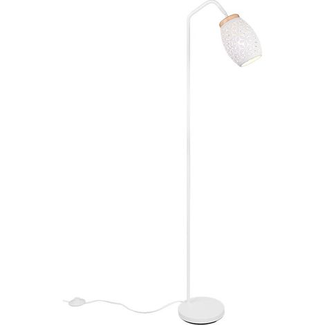 Lampadaire BIDAR RL blanc/or 147 cm E27 abat-jour ovale (1/3)