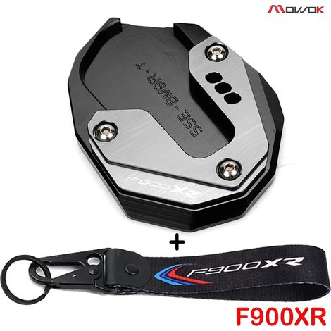 (A-Gris-F900xR) Compatible avec BMW F900R F900XR 2020-2023 Accessoires moto Porte-clés Béquille latérale Extension de béquille arrière Plaque de support F 900 X XR maxpower (1/4)