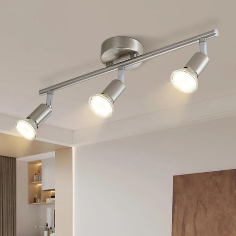 Plafonnier LED 3 Spot GU10 Éclairage Plafond Luminaire Spot Orientable Lampe Industrielle Plafonnier Intérieur Moderne Chambre Cuisine Salon, Sans Ampoule (1/5)
