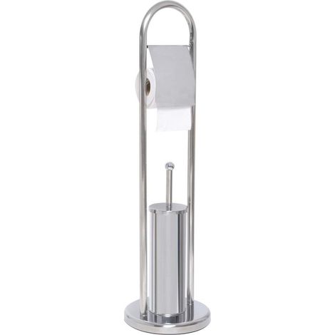 Brosse et derouleur papier wc acier inoxydable - chrome - Tendance