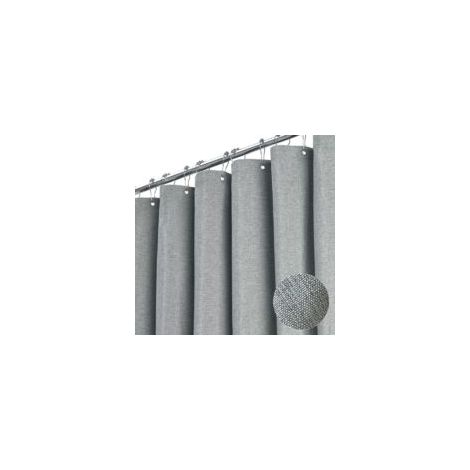 Tenda da doccia in tessuto con gancio in metallo, 180 x 200 cm, adatta per bagni e vasche da bagno, grigio scuro - Crezuo (1/4)