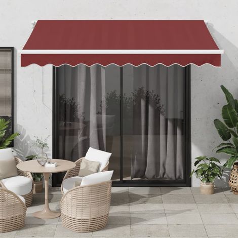 vidaXL Manual Retractable Awning Burgundy 300x250 cm (1/9)