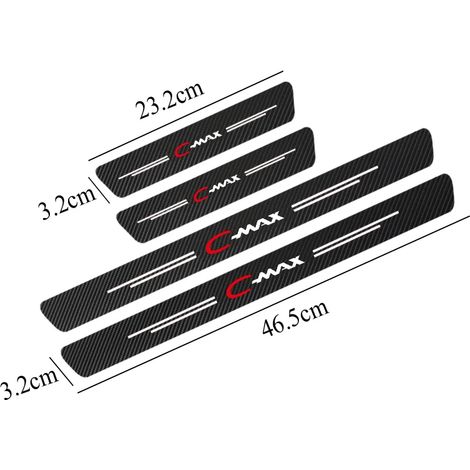 (CMMax) 4 autocollants de seuil de porte en fibre de carbone pour Ford C-Max et S-Max (1/2)