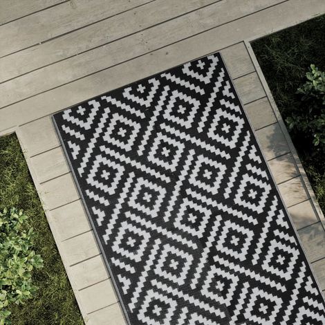 vidaXL Tappeto da Esterno ARAKIL Bianco e Nero 80x250 cm PP (1/5)