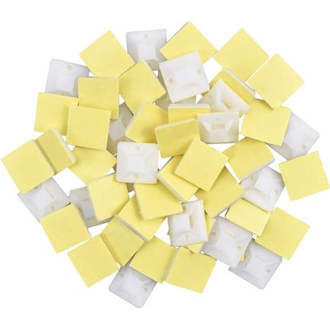 Attache de câble en nylon Support de base d'attache de câble autocollant, attache de câble en plastique 100pièces  （blanche） Sunflower (1/2)