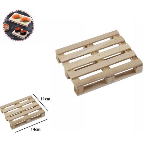 Lot De 2 Mini Plateaux En Bois Pour Palettes Et Sous-verres 14x11cm 74032a