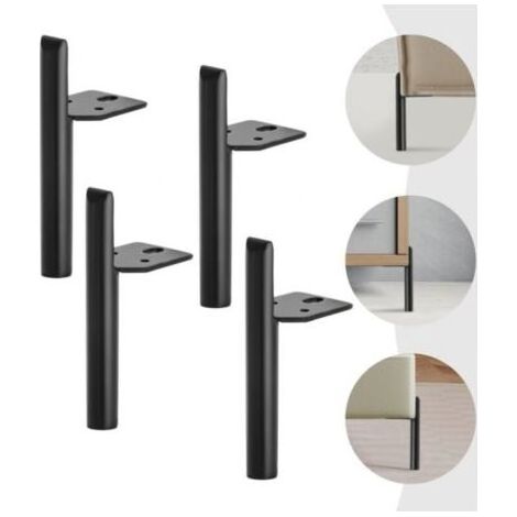 4X pied de meuble noir 18cm pied pied D'armoire pieds en métal pieds de meuble pied de pied en acier (1/5)