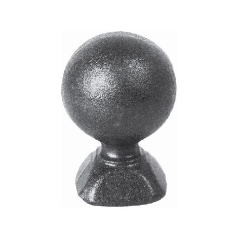 Deco Fer Forge – Boule de finition Ø50 mm avec support – Fer forgé pour décoration intérieure et extérieure – Base carrée 40x40 mm – Hauteur 75 mm