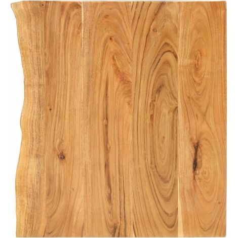 Dessus de meuble-lavabo en bois d'acacia massif 80x52x2,5 cm – Plan de travail poli avec bord vivant – Pour salle de bain moderne