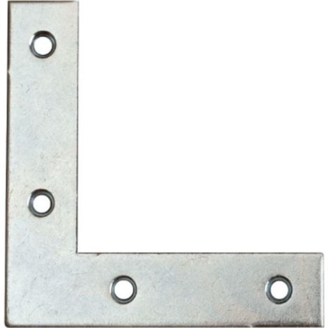 4 PEZZI - SQUADRETTE DI GIUNZIONE AD L80x80x18x2MM - IN ACCIAIO ZINCATO