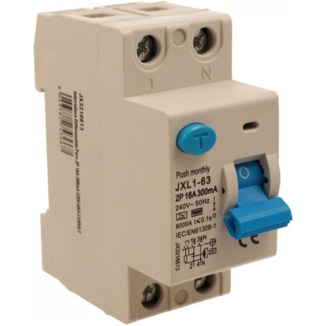 ETTROIT Interruttore Differenziale Puro 2P 16A 300mA 220V-6KA Curva F - JX3216613