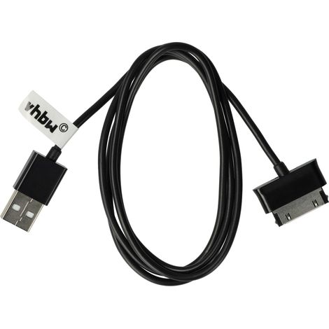 vhbw USB-Kabel kompatibel mit Samsung Galaxy Tab GT-P7300, GT-P7320, GT-P7310 Wifi, GT-P7500 Tablet - Datenkabel 2in1 Ladekabel, 120cm Schwarz (1/5)